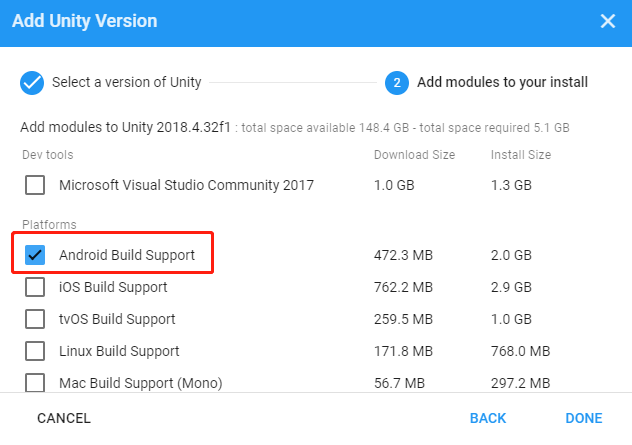 Select Android Build Support