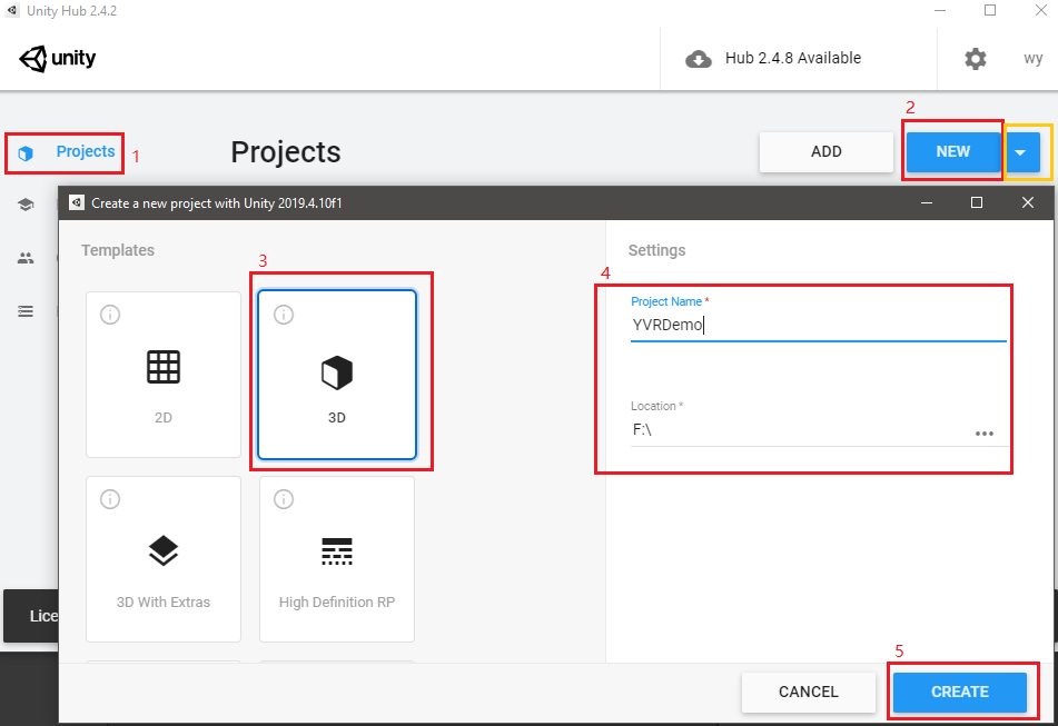 Create fresh Unity Project